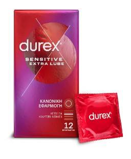 Durex Sensitive Extra Lube, Condoms, 12